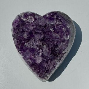 Natural Rough Amethyst Heart Crystal Geode 4”x3.5” - 457g